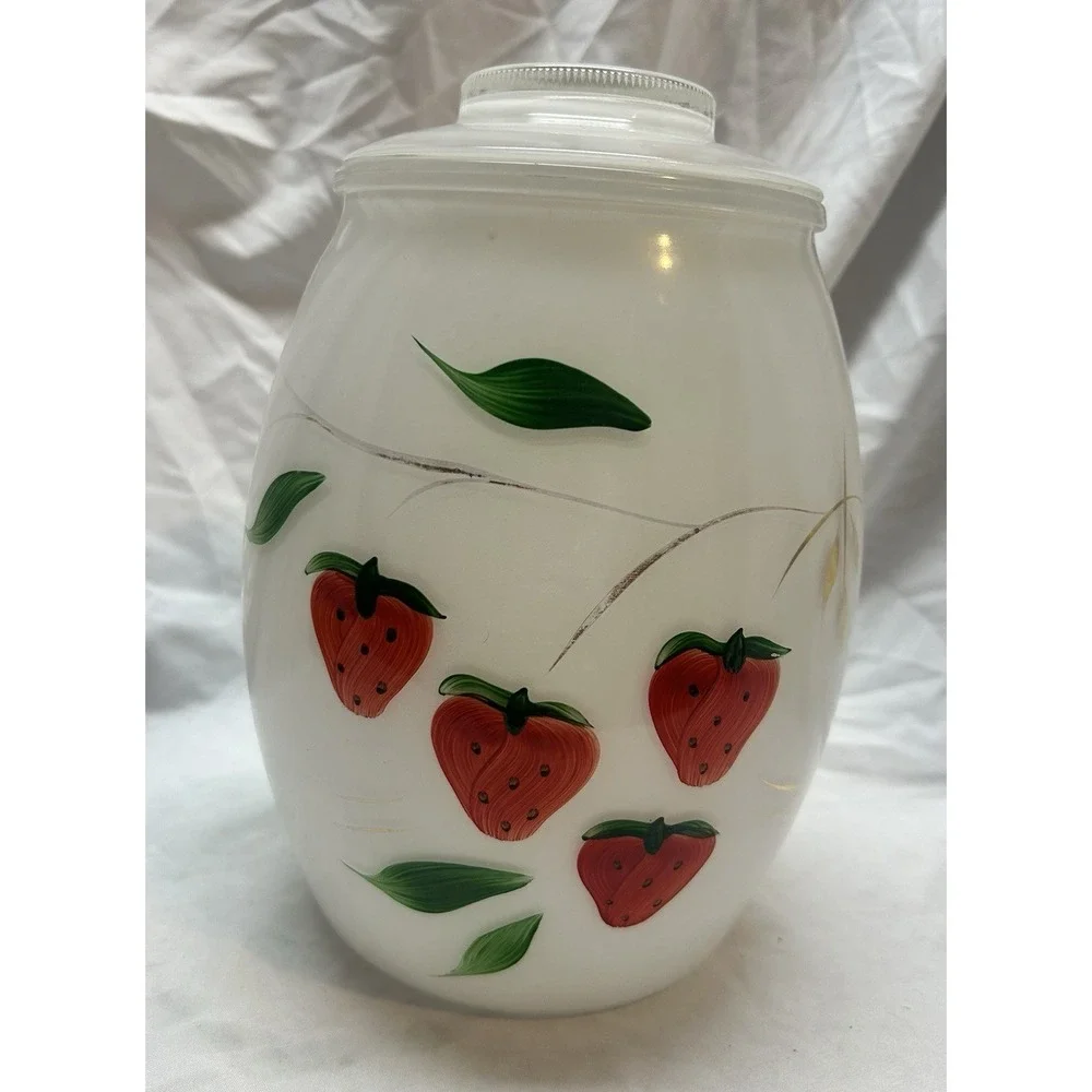 VTG Bartlett Collins Strawberry Canister Cookie Jar 10